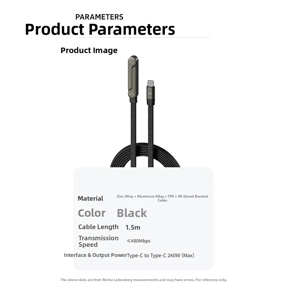 New 240W Fast Charging Foldable Phone Holder Data Cable Fast Charging Cable Phone Tablet Holder 2-In-1 with Built-In Phone Stand